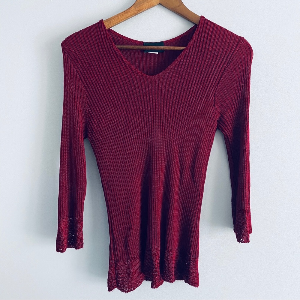 Sarah Arizona Stretchy Red Long Sleeve Shirt